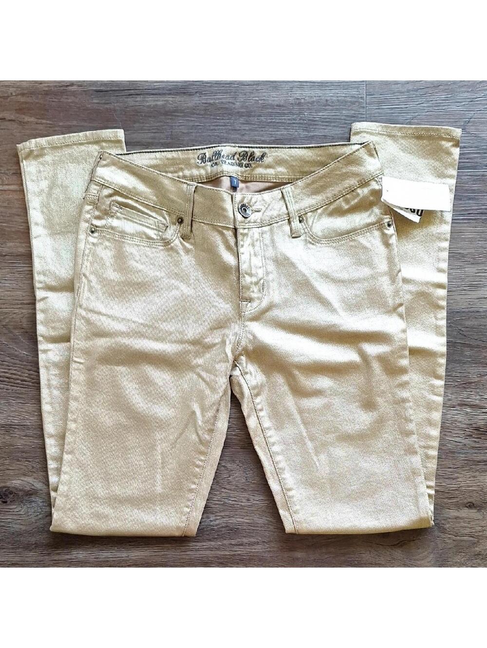 NWT Bullhead Black Label Gold Skinny Pant Jean Size 7